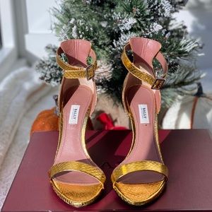 Bally Evita 100 Gold Snakeskin